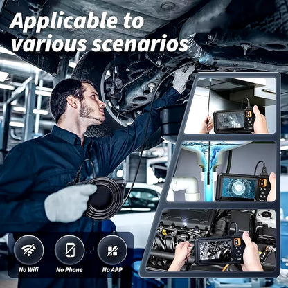 Industrial Endoscope Camera 8Mm HD1080P 4.3Inch IPS Screen 1080P Pipe Inspection Camera for Car Repair IP67 Waterproof 8 LEDS
