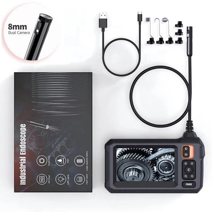 Industrial Endoscope Camera 8Mm HD1080P 4.3Inch IPS Screen 1080P Pipe Inspection Camera for Car Repair IP67 Waterproof 8 LEDS